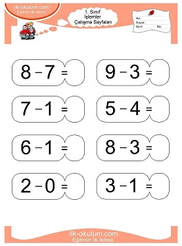 Çocuklar İçin toplam işlemi yaprak testleri 